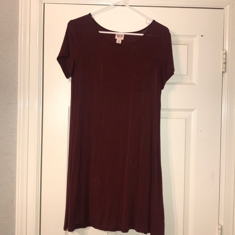Maroon T Shirt Dress